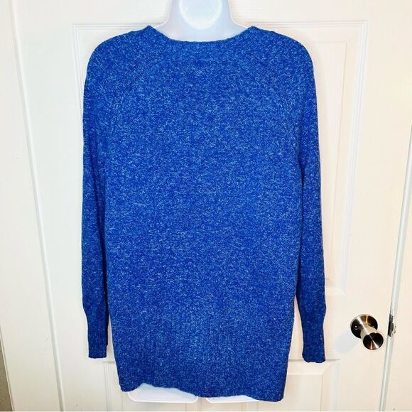 Old Navy Rib Knit Trim Marled Sweater Crew Neck Royal Blue S - Picture 8 of 11